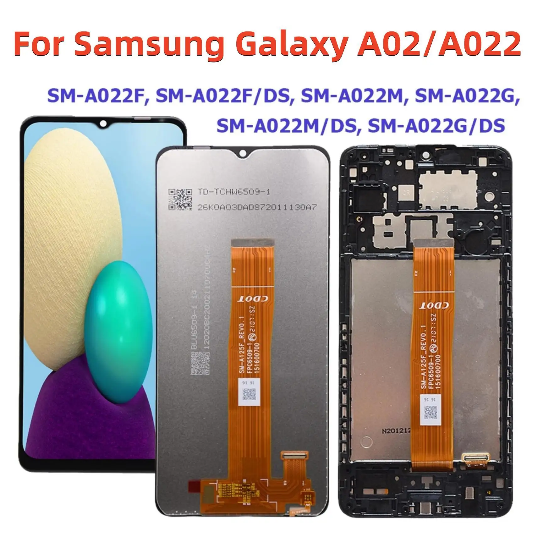 

For Samsung Galaxy A02 A022 LCD Display Touch Screen Digitizer Assembly SM-A022F/DS SM-A022F SM-A022M SM-A022G/DS LCD