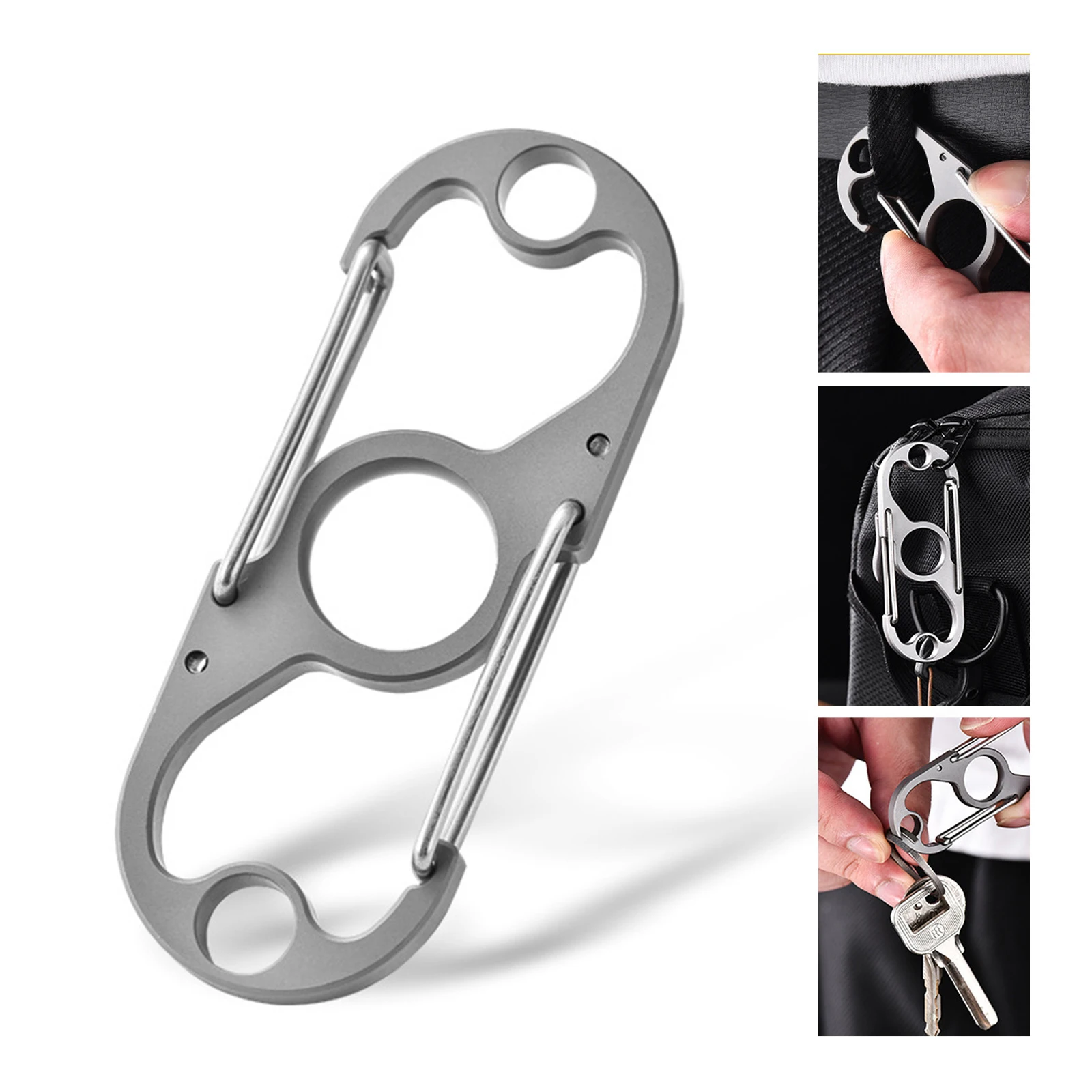 Titanium Alloy Keychain Carabiner With Bottle Opener For Everyday Carry  Office Multifunctional Camping Supplies - AliExpress