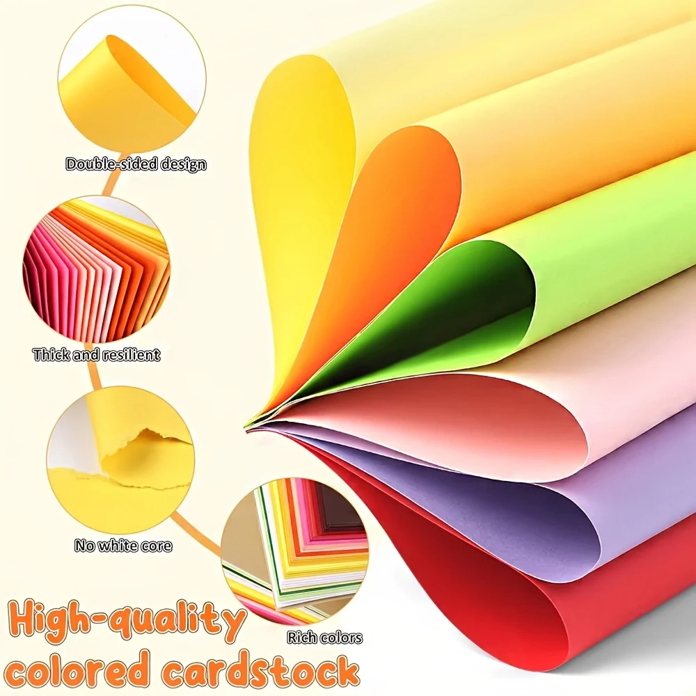 Vibrant A4 Cardstock - 50 Sheets, 50 Colors, 230 GSM Premium Paper