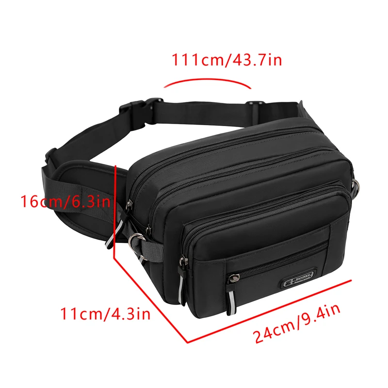Men's waist bag multifunctional toolkit, wear-resistant mobile phone bag, running bag, leisure outdoor sports waist bag, large c