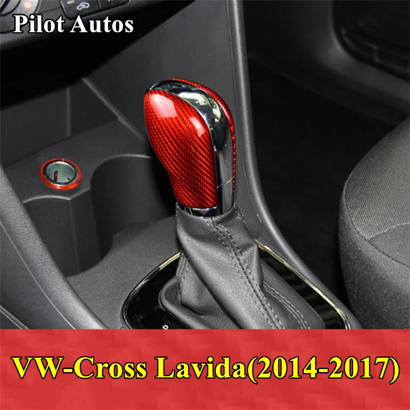 

Genuine Carbon Fiber Car Gear Shift Knob Cover Trim Sticker For VW Volkswagen Cross Lavida 2014 2015 2016 2017