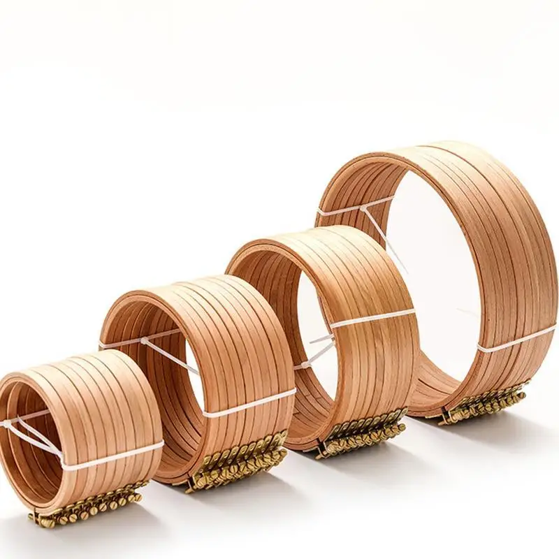 Description Picture 4 of item10pc/Set High Quality Beech Hoop 3-12 Inchs Wooden Embroidery Hoops Frame Embroidery Circle Ring Kit Needle Stitch Sewing Tool