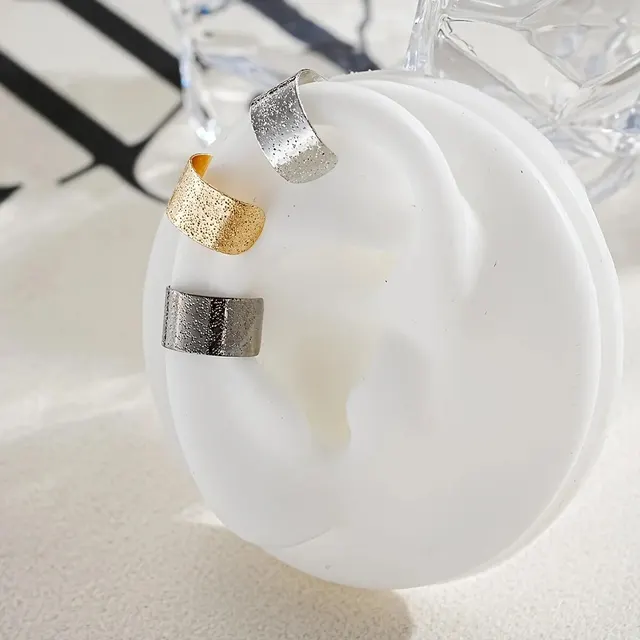 15 Pcs Set Of Hollow Leaf Design Clip On Earrings Zinc Alloy Jewelry Simple Punk Style Personality Female Ear Decor 6