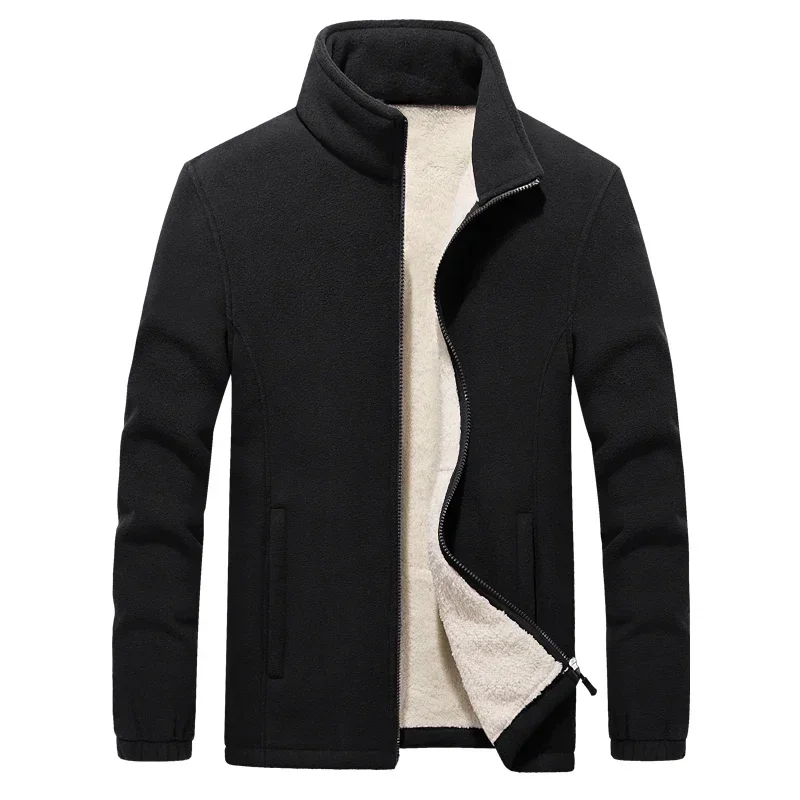 Plus Size 8XL 9XL Men’s Sherpa Lined Hiking Camping Jacket Polar Fleece Full-zip Warm Thick Winter Casual Parkas Coats Outwear 4