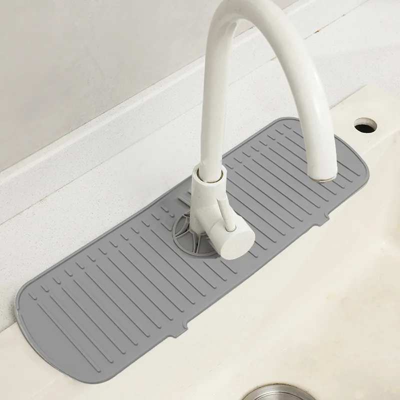

Silicone Faucet Splash Pad Kitchen Sink Faucet Splash Guard Mat Sponge Drain Rack Countertop Protector for Bath Kitchen Gadgets
