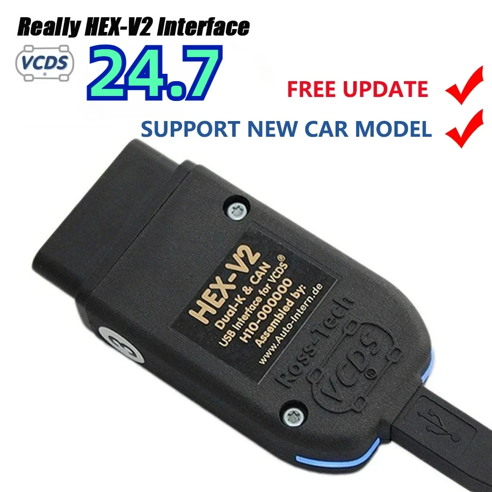 Auto Diagnostic Scanner Really hex-v2 VAG COM 23.3 VCDS HEX V2 USB Interface FOR VW AUDI Skoda Seat Unlimited VINs German/English 1996 -