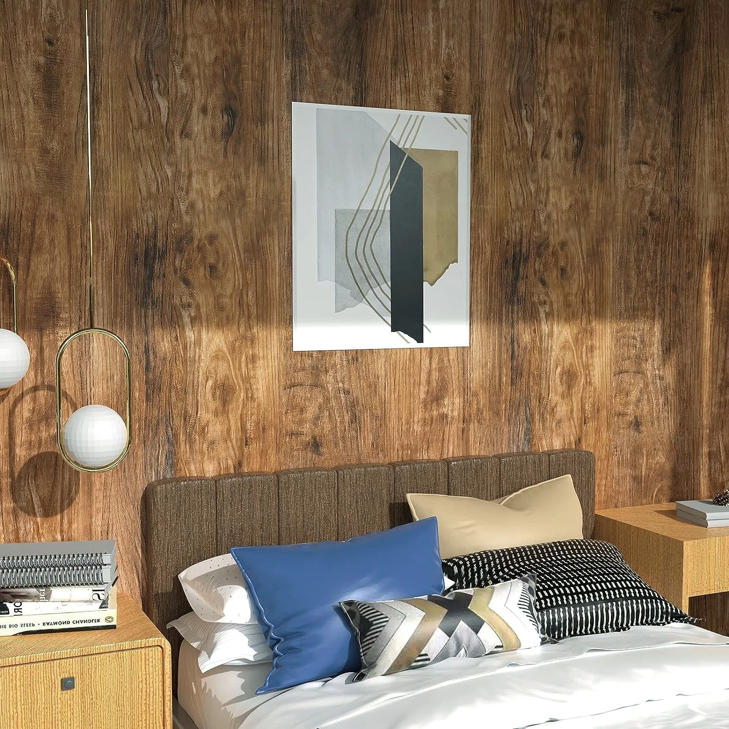 Description Picture 2 of itemVinyl Self-adhesive Waterproof Wood Wallpapers Wall Stickers for Wall in Rolls Furniture Renovation Film Bedroom Home Decor PVC