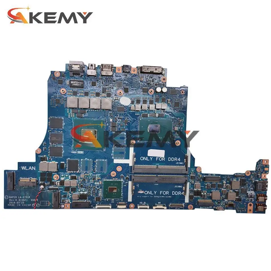 motherboard pc High Quality 15 R3 17 R4 Laptop Motherboard CN-01224W 01224W 1224W BAP10 LA-D751P With SR32Q I7-7700HQ CPU 100% Fully Tested OK best chipset for gaming pc