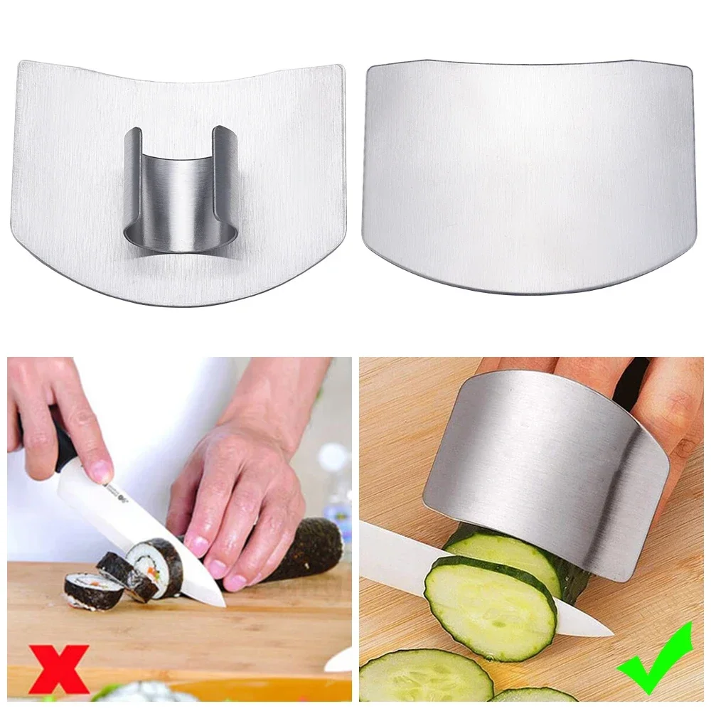 1/5PC Stainless Steel Finger Guard Safety Cut Vegetables Adjustable Hand Guard Kitchen Tool Finger Protector Tool Kitchen Gadget finger protector finger guard