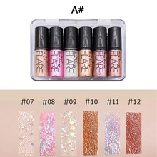

6 Colors Shimmer Liquid Eyeshadow Cosmetics for Women Liquid Glitter Eyeliner Long-lasting Eye Shadows Makeup Set Easy to Wear
