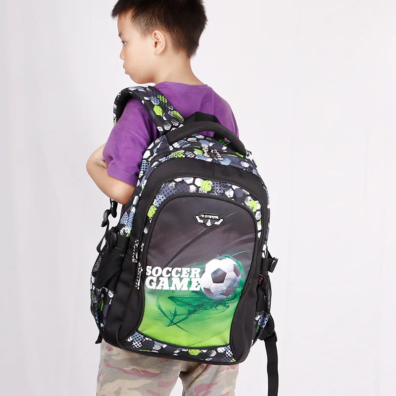 Top Quality Orthopedic Boys School Bags Football Pattern Backpacks Children Kids Satchels Boys Shoulder School Bag Kids Packsack 2