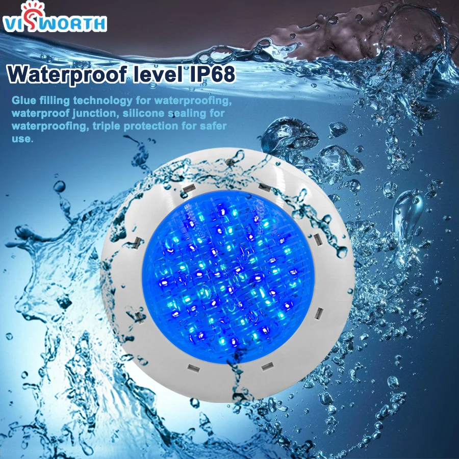 24W 36W Swimming Pool Light AC/DC 12V RGB+Remote Controller Outdoor Lighting IP68 Waterproof UnderWater Light Par56 Led Piscina