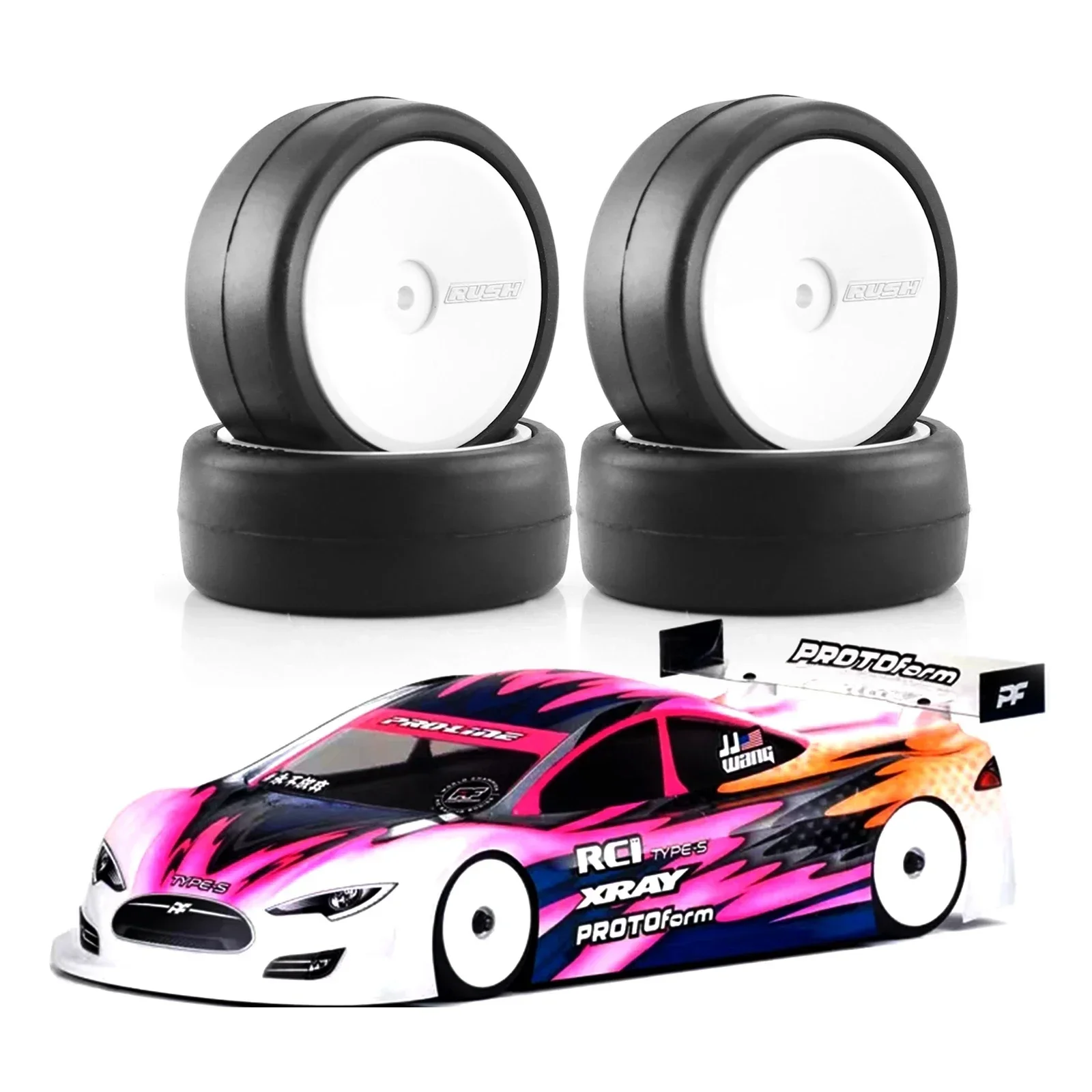 

Радиоуправляемые гоночные автомобильные шины PigRC 65 мм 1/10 с высоким сцеплением, термоплавкие шины для Tamiya TT01 TT02 XV01 TA06 PTG-2 HPI HSP радиоуправляемые автомобили, модернизированные