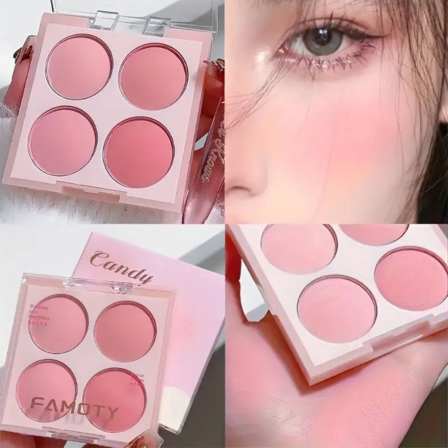 무광 블러쉬, 복숭아 핑크 블러쉬, lo-fi 및 소프트 무광 블러쉬, 4 가지 색상