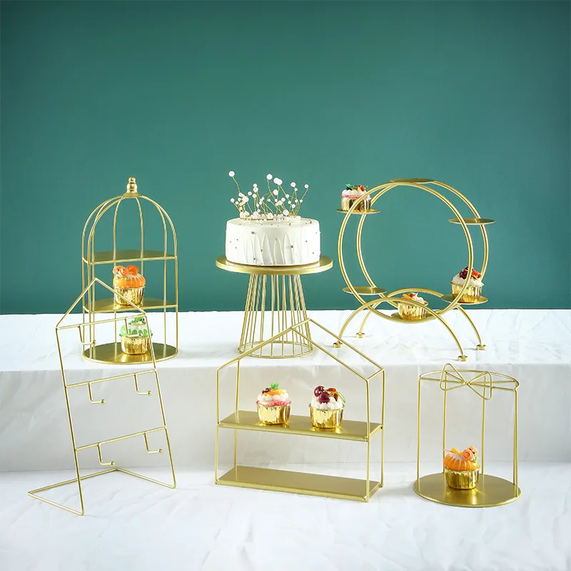 Stable Metal Dessert Table Cake Topper Display Stand Cupcake Plate Wedding Decorative Rack Pastry Tray Afternoon Tea Snack Stand