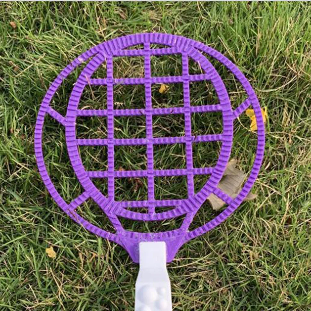 어린이 야외 놀이를위한 블로잉 도구 대형 테니스 라켓 모양 버블 완드 세트 봄 여름 버블 무작위 색상