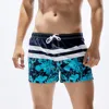 Casual Hawaiian Swimming Trunks For Men Boho Vintage Floral Print Board Shorts Drawstring Double Pocket Trunks Surfing Swim Wear 5