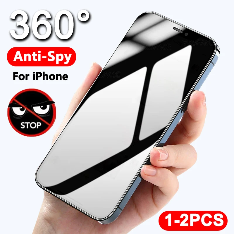 360 Degree Privacy Screen Protector Tempered Glass For iPhone 15