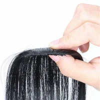 Extension capillaire synthétique fausse frange d'air Invisible, postiche à franges avant, accessoires pour cheveux noirs et bruns pour femmes 4