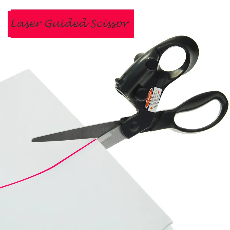 Professional Sewing Laser Guided Scissors Infrared Laser Scissors with Battery for Home Crafts Packaging Fabric Cutting