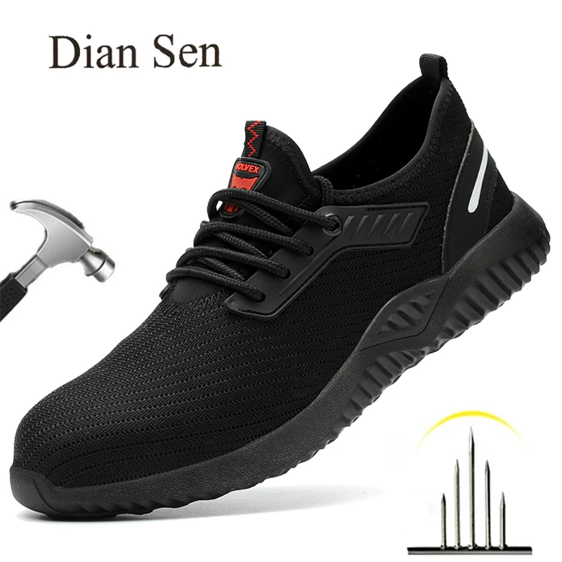 

Diansen, дышащая защитная обувь для мужчин, легкие рабочие ботинки, Противоударная рабочая обувь, защитная обувь со стальным носком