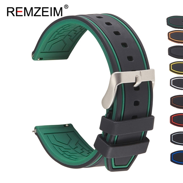 Release Rubber Watch Strap Sport Silicone Watch Band 20mm 22mm For Huawei Samsung Garmin Watch Replacement Watchband