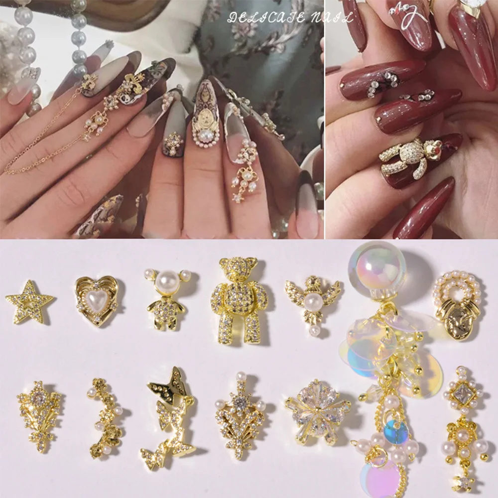 36 Pcs Luxury 3D Dangle Nail Art Charms