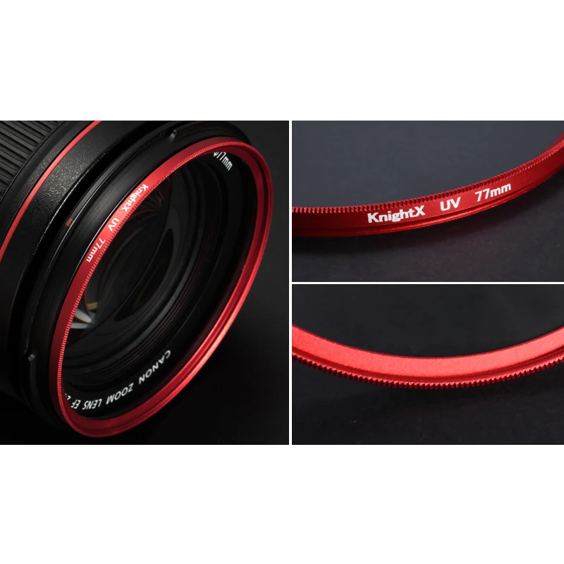 Red Frame UV Filter Lens Protector 49mm 52mm 55mm 58mm 62mm 67mm 72mm 77mm for Fuji Sony Canon Photography Accessories