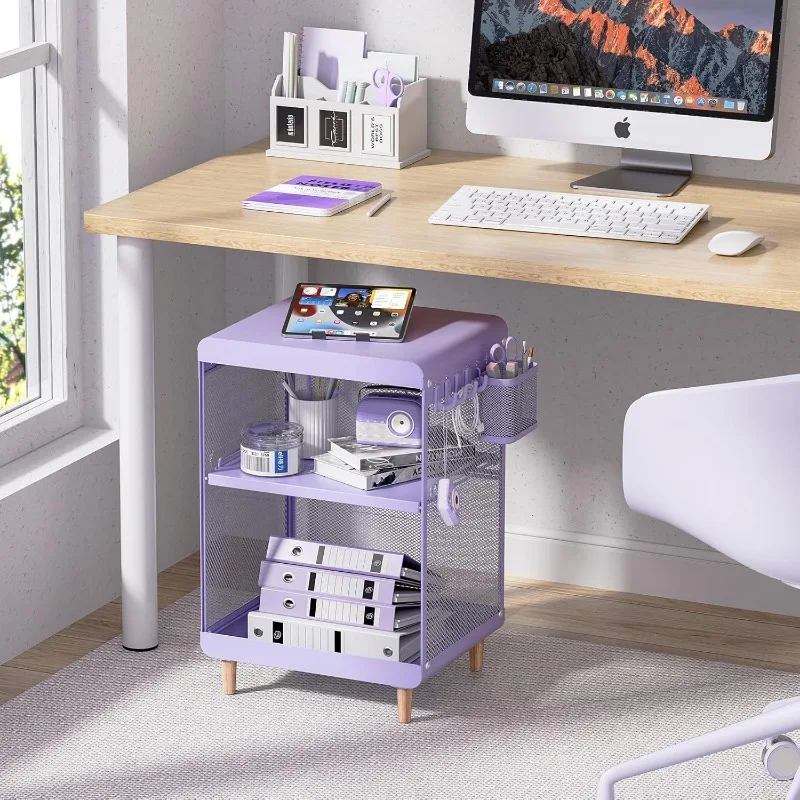 Night Stand,Cute End Table with Storage Drawer,Kids Nightstand for Bedroom Furniture,Bedside Table Small Purple 6