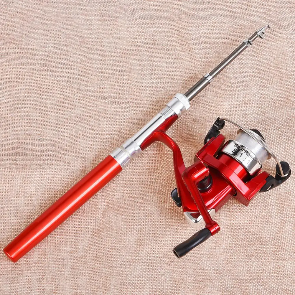 1SetPenFishingRodTelescopicNonslipExquisiteEasytoCarryIce