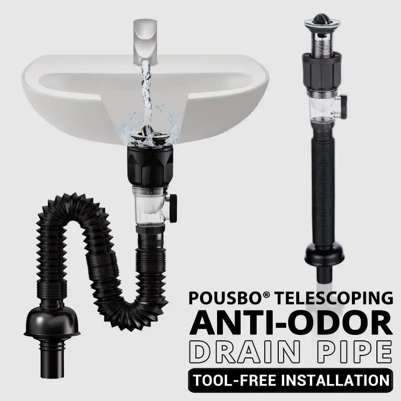 1PC Telescoping Anti-odor Drain Pipe Universal washbasin installation Quick Drainage for sinks in bathrooms, toilets, bathtubs
