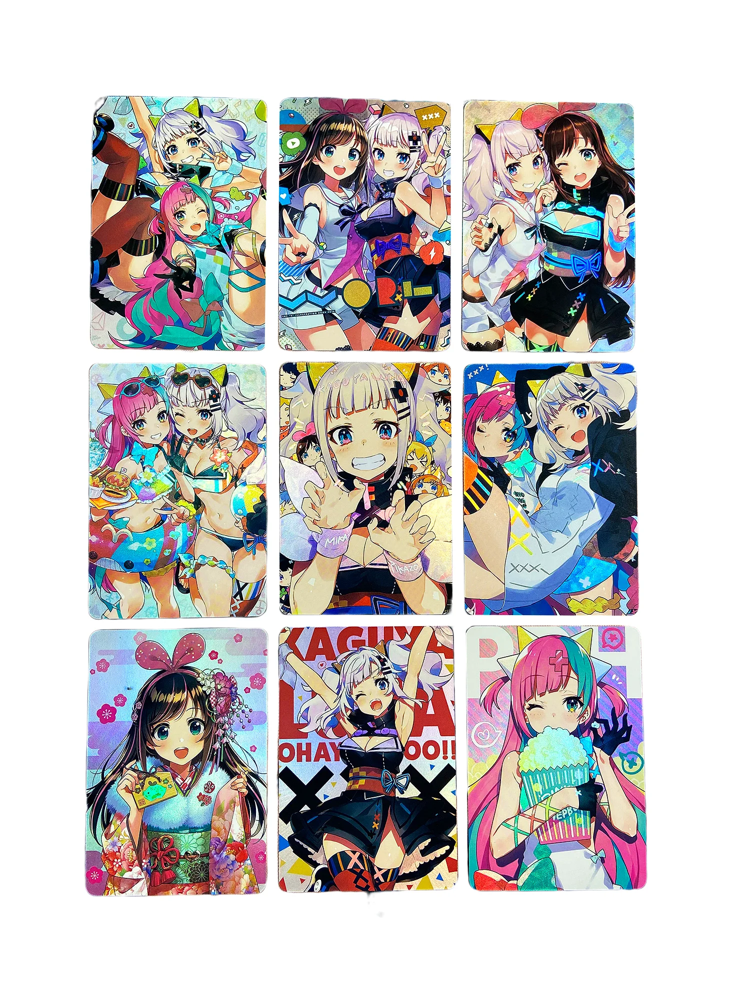 

9Pcs/Set Virtual Idol Kaguya Luna Kizuna AI DIY Kawaii card Hobbies Collectibles Game Beauty Anime flash Cards Gift Toys