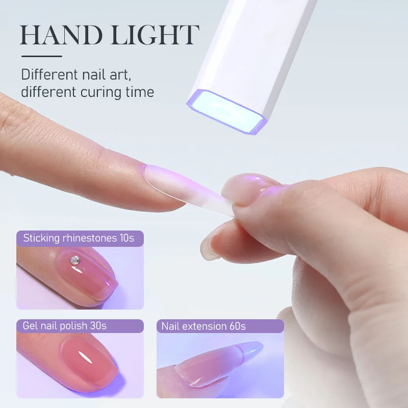 BORN PRETTY Handheld UV Light for Gel Nails Mini Nail Light Portable LED Nail Lamp Cordless Rechargeable USB Nail Dryer 1Pc 3