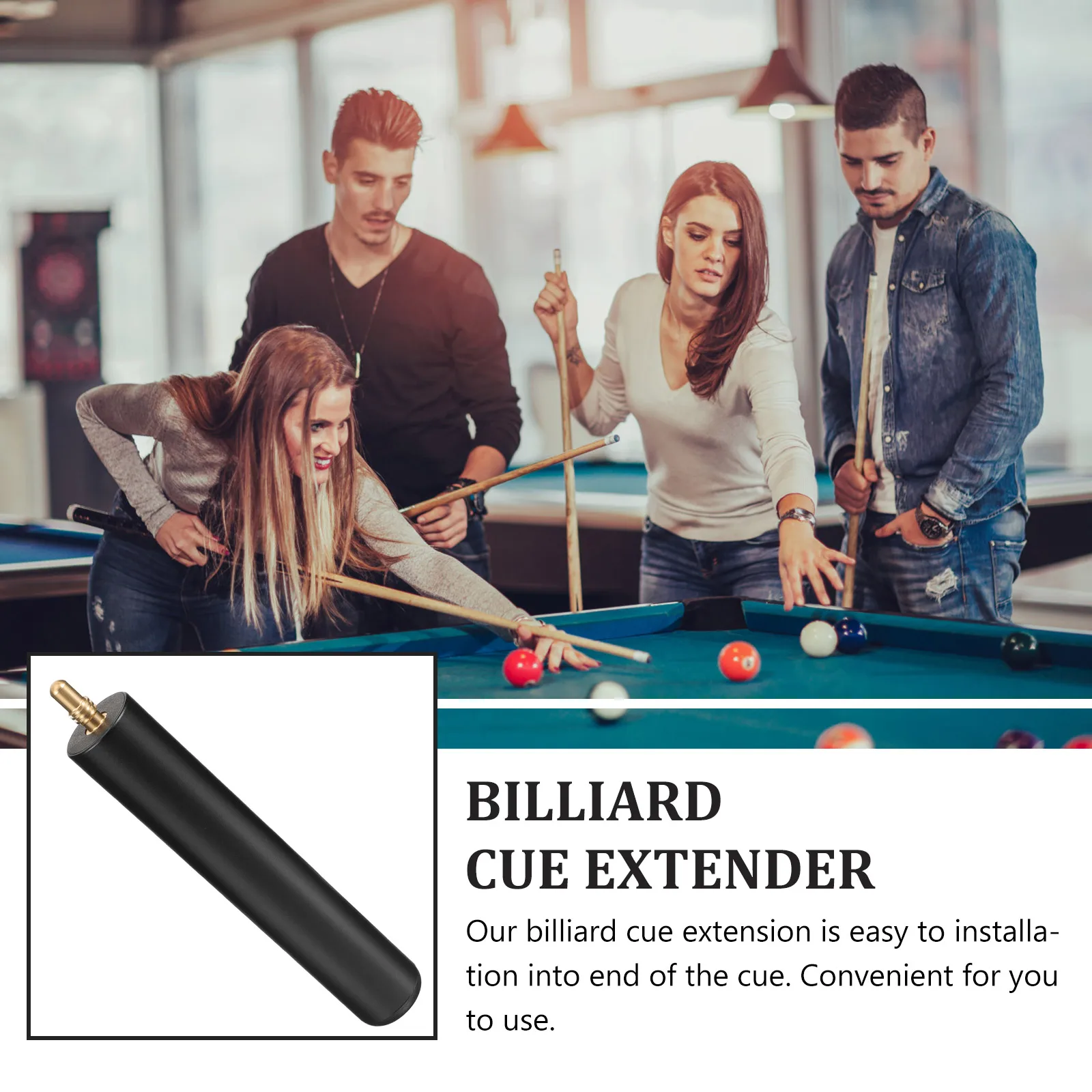Billiard Extension Handle Lengthen Stick Rod Pool Extender Replacement Gear Accessories Snooker Balls Entertainment