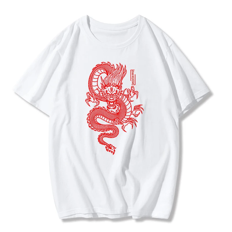 Women T-shirts Streetwear Tops Ulzzang Harajuku Vintage Chinese Dragon Print Short Sleeve Oversized T Shirt Female Clothing cheap graphic tees Tees