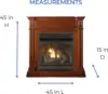 Dual Fuel Ventless Gas Fireplace System with Mantle Thermostat Control 6 Fire Logs Use with Natural Gas or Liquid Propane 6