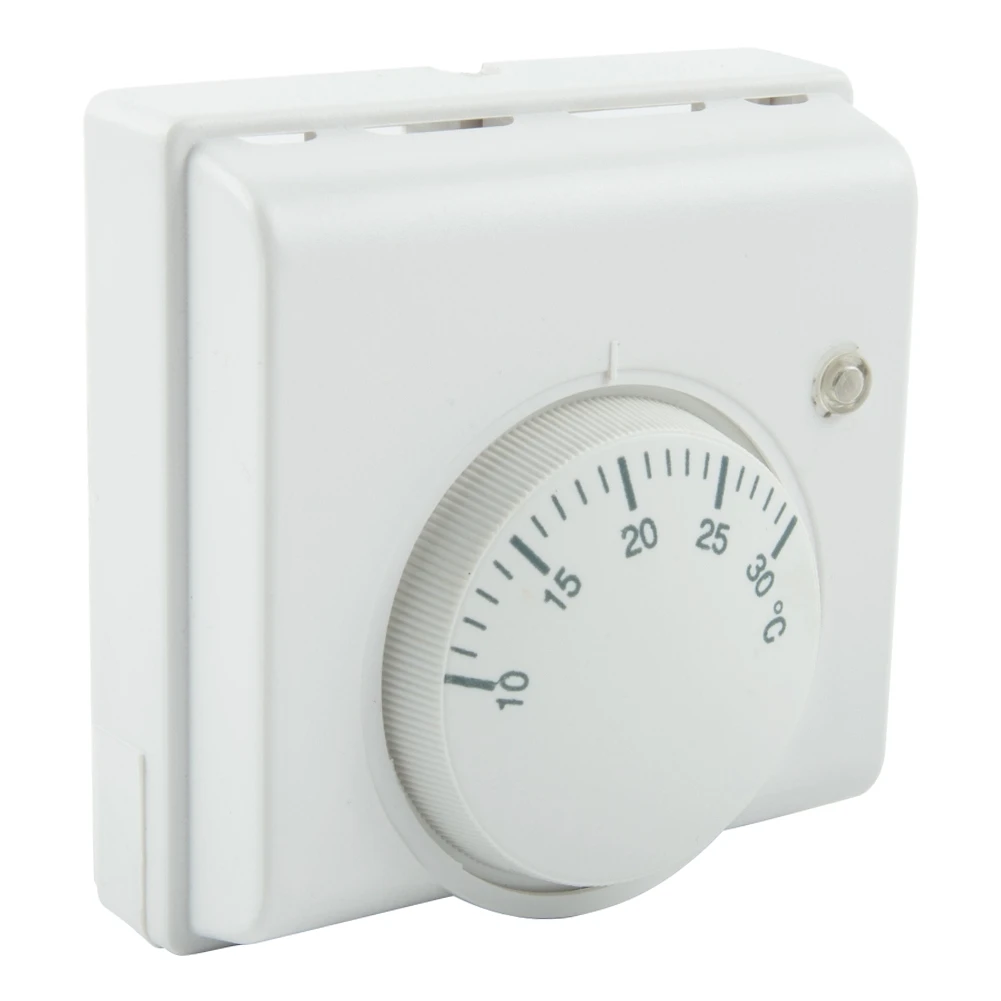 

Temperature Switch Thermostat L83 X H83 X T31mm Mechanical Room Temperature Controller White 2-wire 220V AC ABS