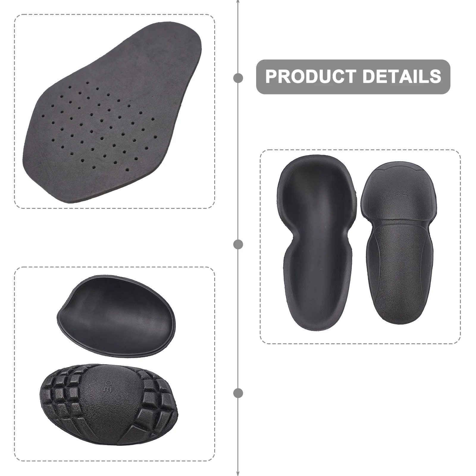 5PCS Motorrad Fahrrad Reiten Jacke Reiten Kleidung EVA Wärme-gepresst Schulter Pads Zurück Ellenbogen Schulter Rüstung Einsatz Schutz – Detail 19