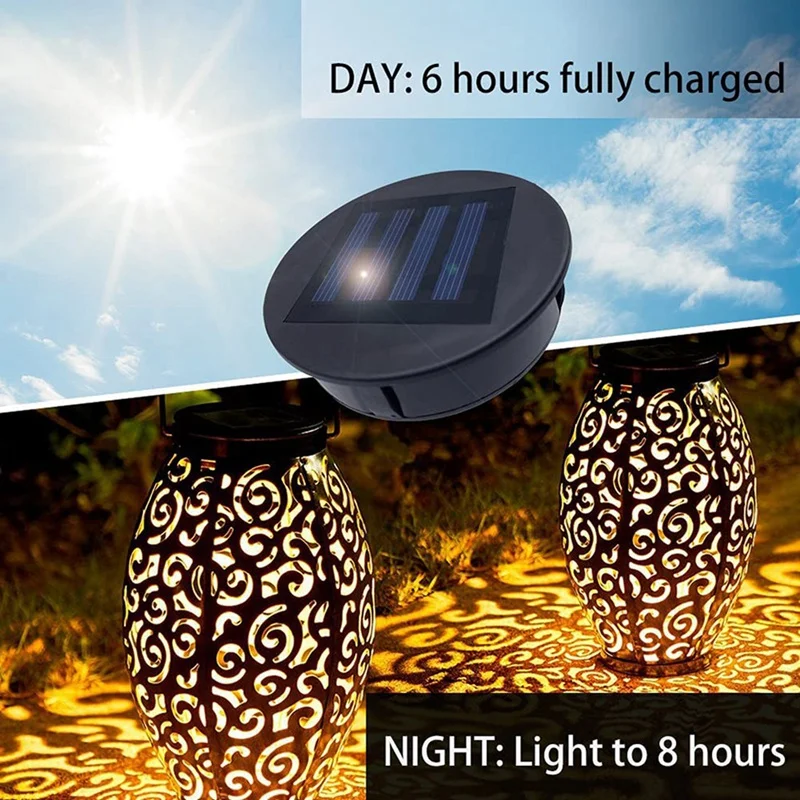 Solar Lights Replacement Top For Lanterns Waterproof Round Solar Lanterns Replacement Accessories 2 Pack solar ground lights