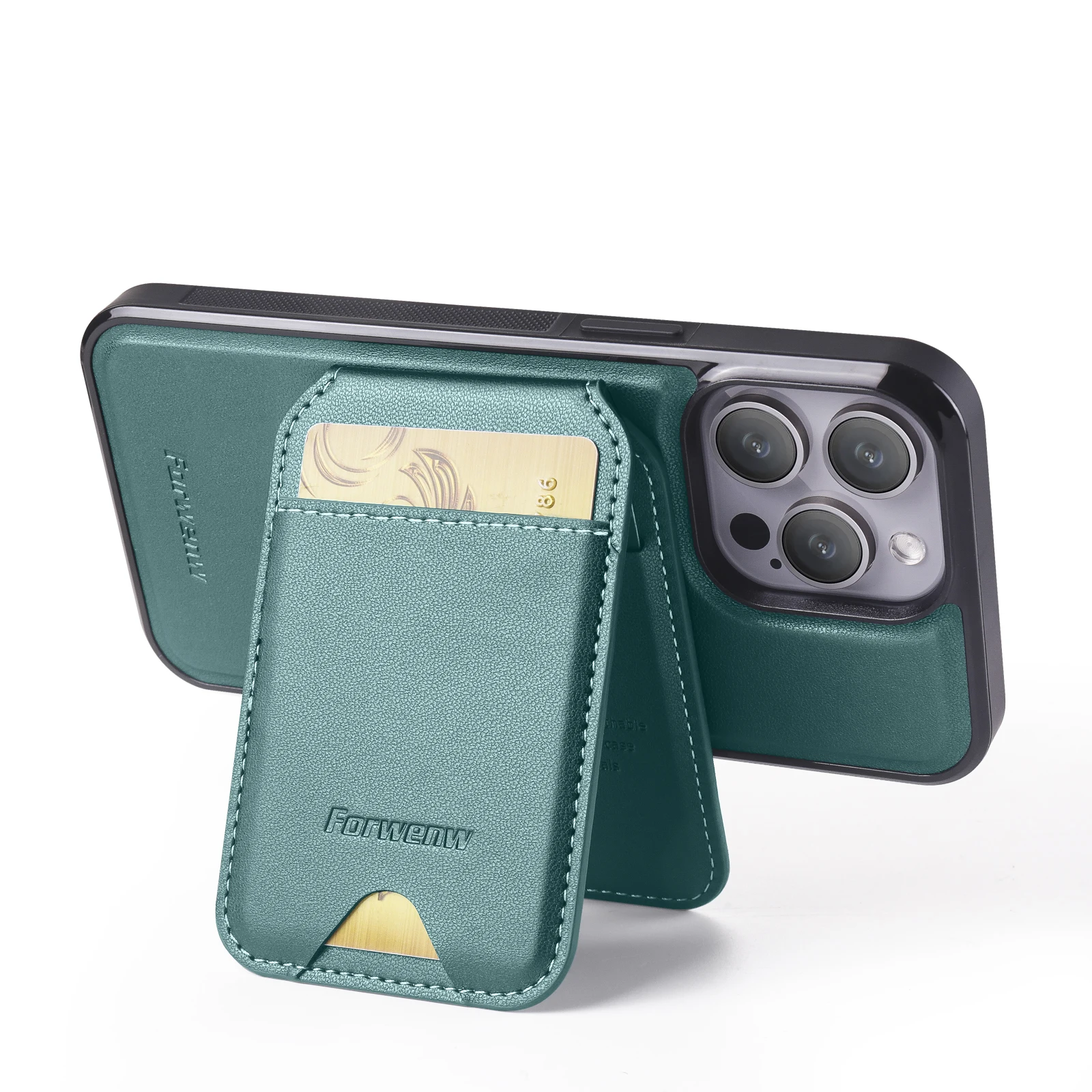 Leather Wallet Phone Case with Magnetic MagSafe Wireless Charging Compatibility