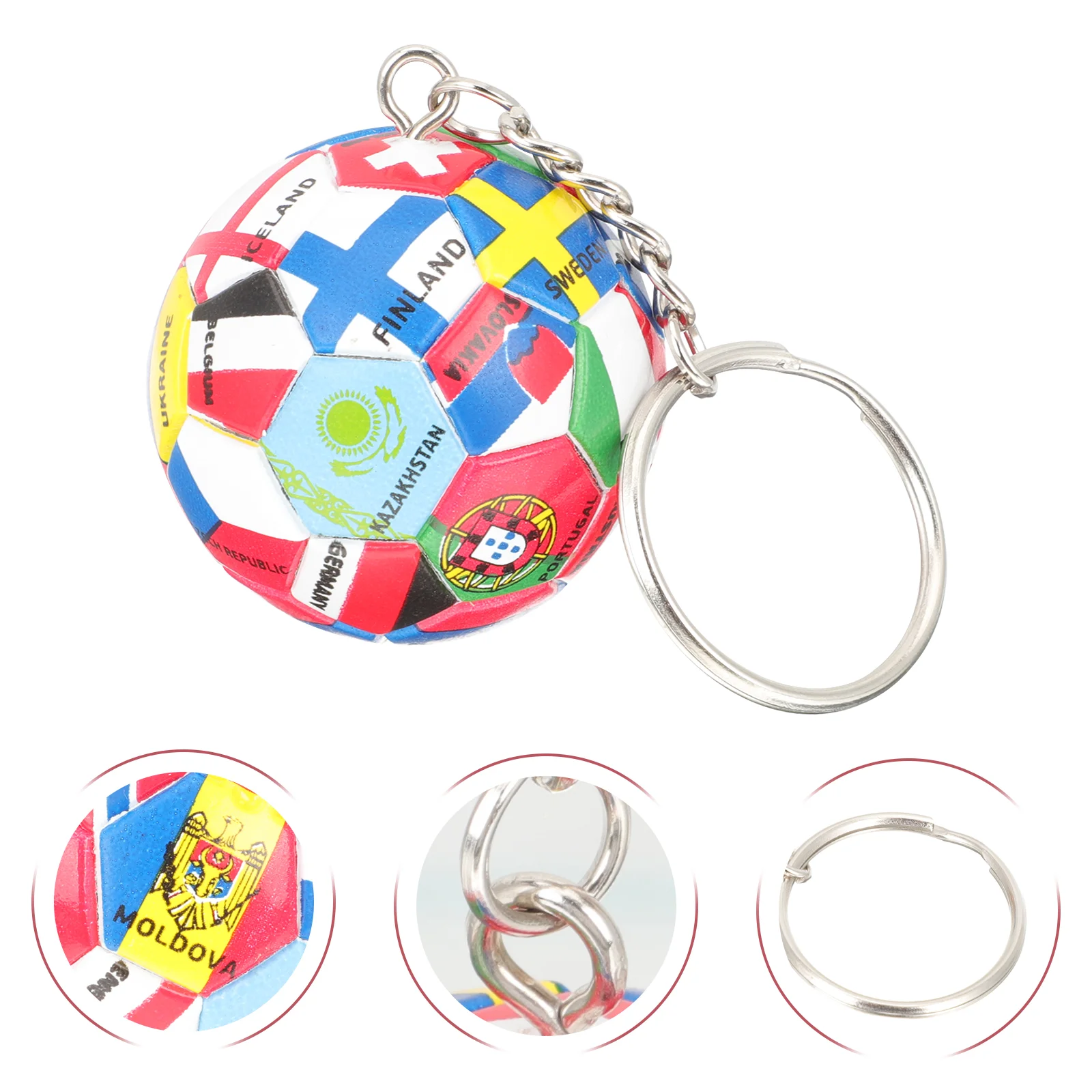 3 Pcs Fan Football Keychain Footballs Soccer Match Souvenir Abs Backpack Pendant