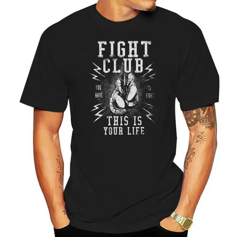

T-Shirt Fight Club Mma Boxing Fighter Boxen Gym Thai Double Side Summer O-Neck Print Fashion Slim Short Sleeve O Neck T Shirt