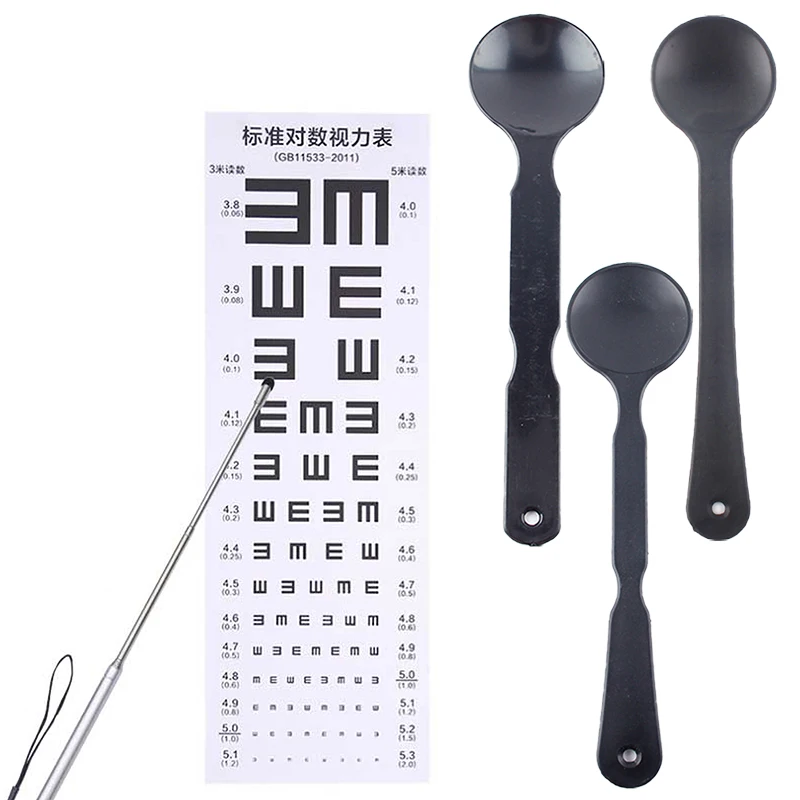 1PCS Eye Occluder Professional Frosted Transparent/Black Handheld Optometry Tool Eye Occluder Block Plate For Vision Test