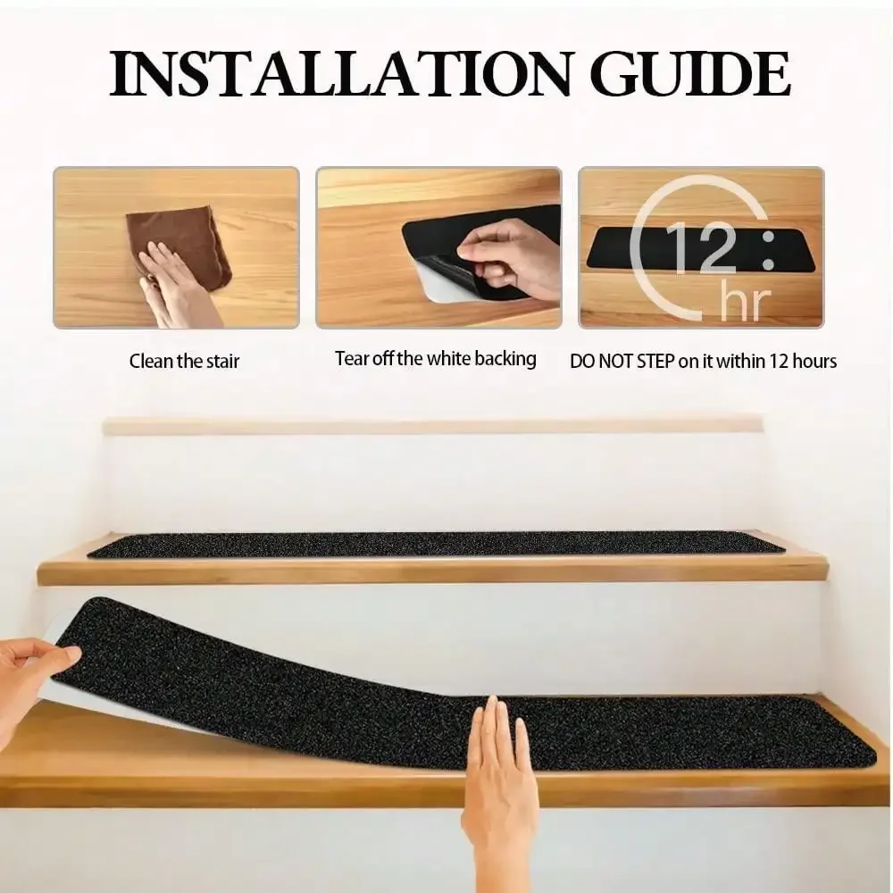 1pcs Non Slip Outdoor Stair Treads Non Skid Heavy Duty Traction Adhesive Step Stripes Staircase Skateborad and Deck vinyl stair nosing anti slip floor tape