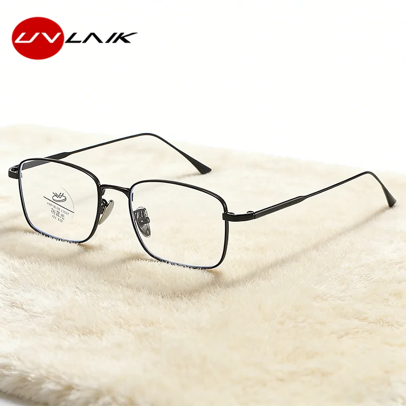 Retro Square Metal Frame Glasses with Anti-Blue Light Resin Lens - Stylish and Durable Unisex Eyewear