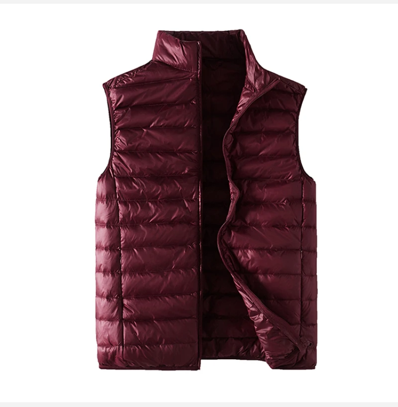 thumbnail image 1 of 2023-Nueva moda de alta calidad para hombres con Color sólido estilo británico Casual Caballero Collar de pie chaqueta de plumón chaleco ligero, 1 of 5