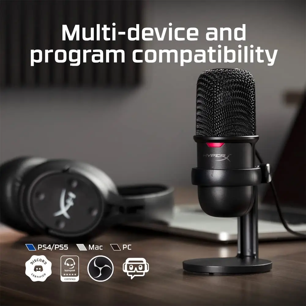 HyperX SoloCast Wired Cardioid USB Condenser Gaming Microphone