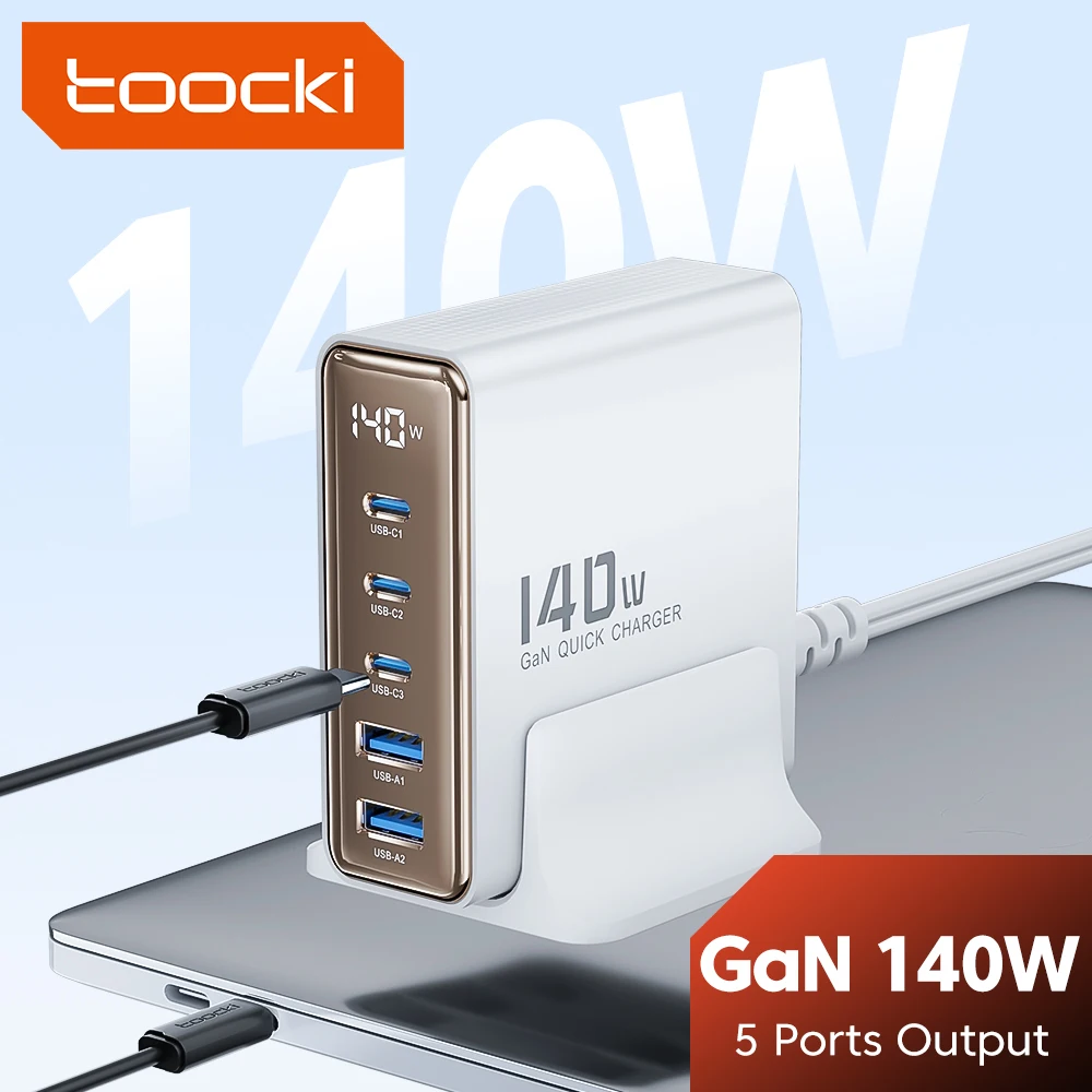 Toocki-cargador rápido GaN 140W, 4,0 W, PD3.0, 100W, USB tipo C, para Macbook Air, iPhone 14, Sasmusng S23, Ultra, Xiaomi, Huawei