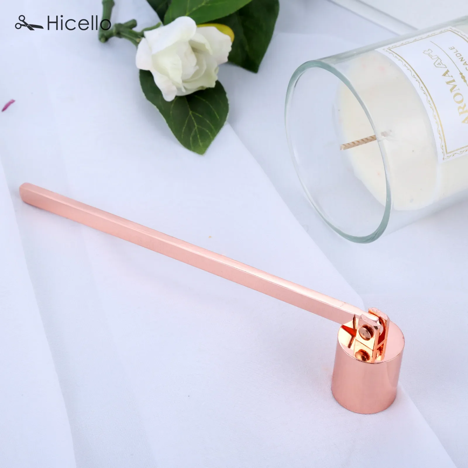 Stainless Steel Candle Snuffer Flame wick tool oil lamp dipper Extinguish Trimmer cutter 19cm put off Rose Gold Black Silve candle wick trimmer candle snuffer