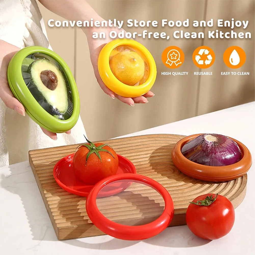 4/1Pcs Silicone Fruit Storage Box Reusable Fresh Stretch Pod Fruit and Vegetable Anti-Oxidation Storage Box for Fridge 5